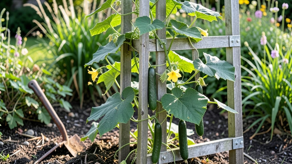 Garden Trellis Cucumbers: Pole-Climbing Abundance in Compact Spaces