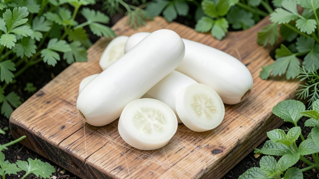 White Wonder Cucumber for Crisp Texture