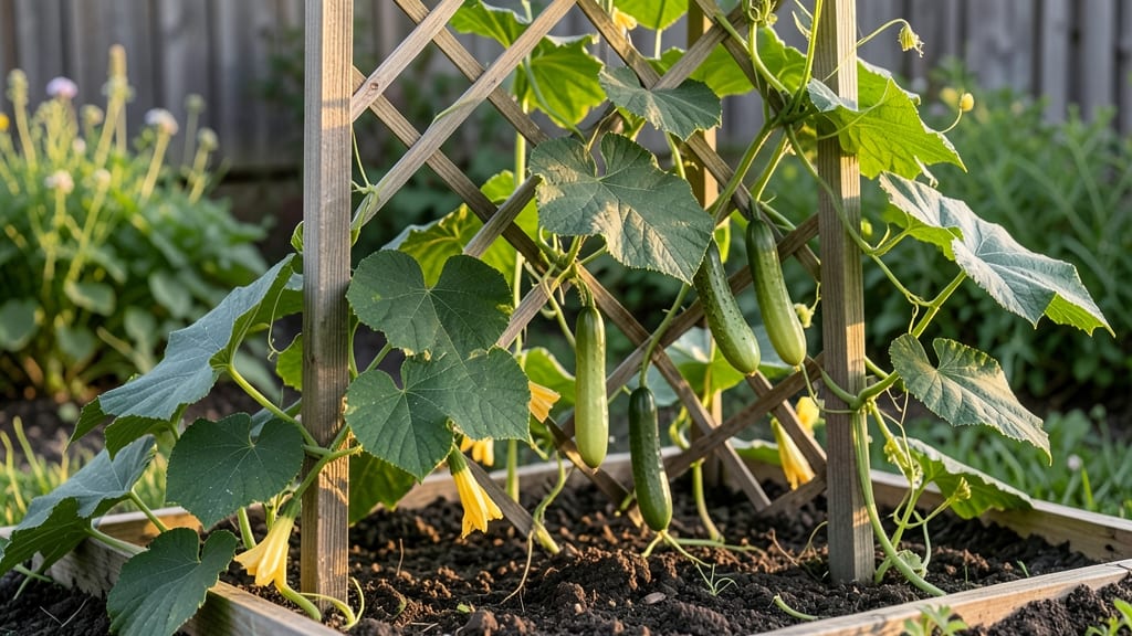 Vertical Cucumber Trellis: Maximize Space With 10-Foot Vines