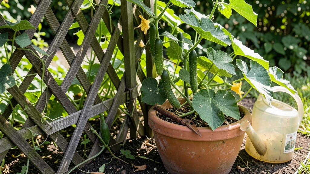 Cucumbers in Planters: Vertical Growing Hack for Compact Gardens