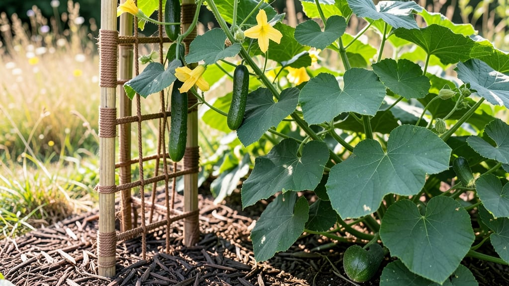 Cucumber Trellis Gardeners Supply: Vertical Growing Space-Saver for Bushy Plants