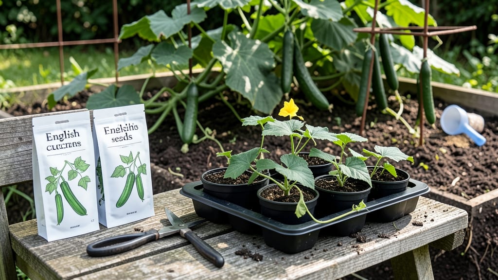 English Cucumber Seeds: Pole-Trellis Ready for Bountiful Harvests
