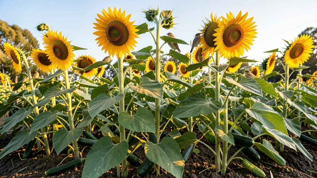 Sunflowers for Shade and Pest Control