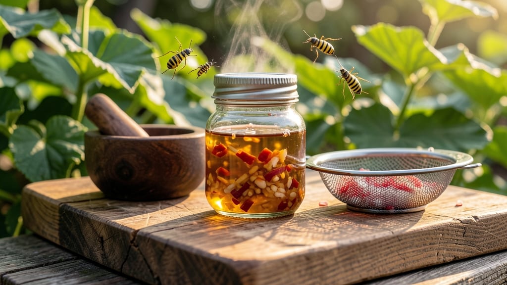 Garlic and Chili Pepper Spray for Cucumber Beetles