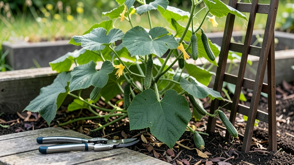 Pruning Parts of a Cucumber Plant: Strategic Trimming for Bigger Harvests