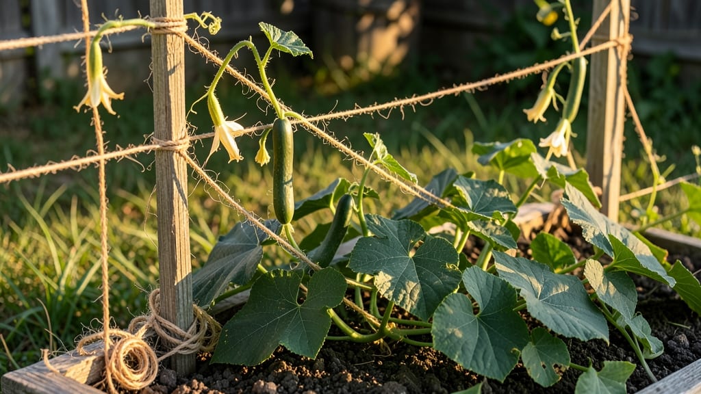 Growing Cucumbers Vertically On String: Space-Saving Trellis Tricks for Bushier Vines