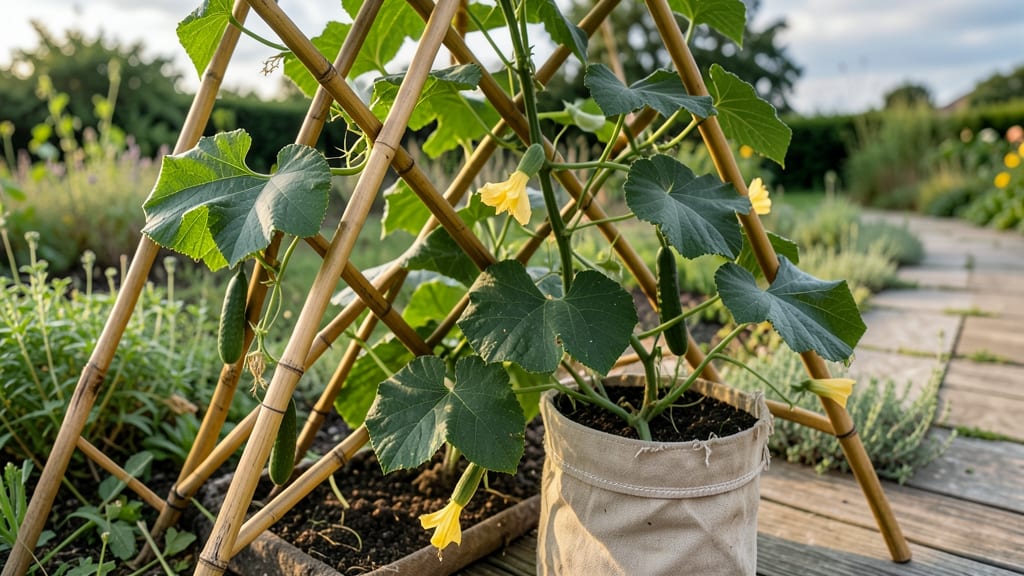 DIY Cucumber Trellis for Pots: Sturdy Twine Ladder for Bushy Vines