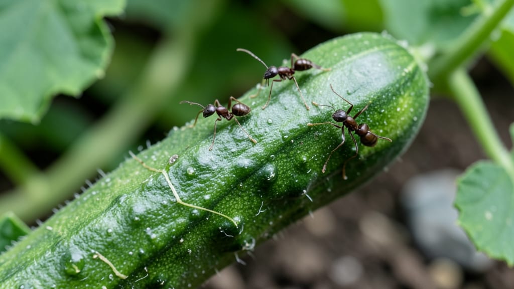 Ants on Cucumbers: Organic Spray Barrier for Garden Defense