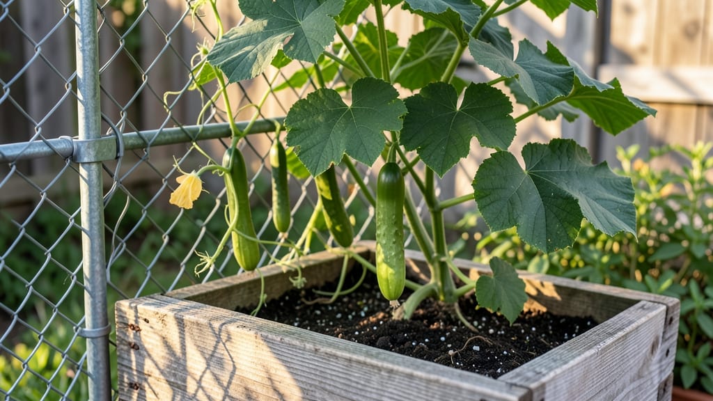 Growing Cucumbers in a Planter Box: Space-Saving Trellis Tricks for Busy Gardens