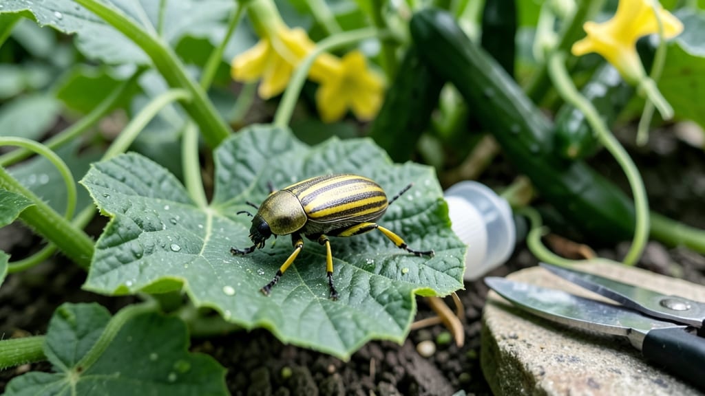 Cucumber Beetle Treatment: Neem Oil and Diatomaceous Earth Combo