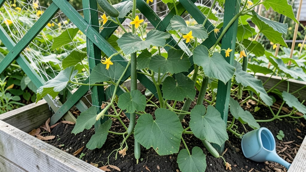 Cucumber Plant Spikes: Trellis Training Trick for Bushy Vines