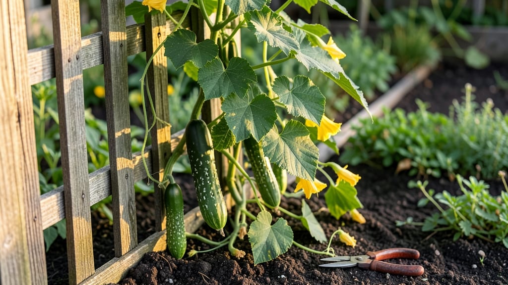 Home Grown Cucumbers: Pole-Trained Abundance in 55 Days