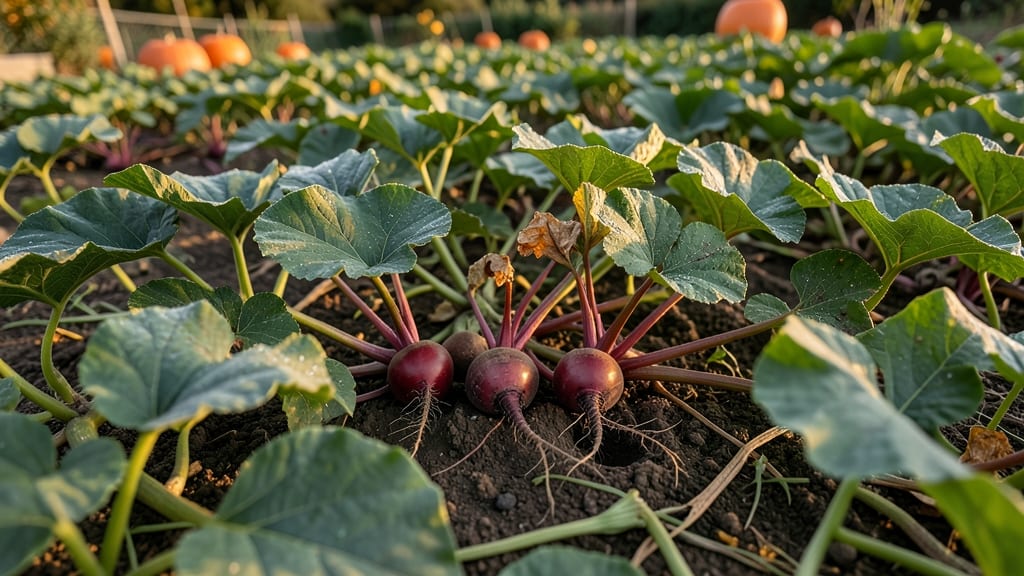 Beets Mixed Into Pumpkin Beds