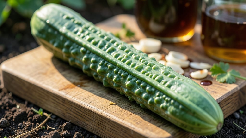 Snake Cucumber with Wavy Ridges