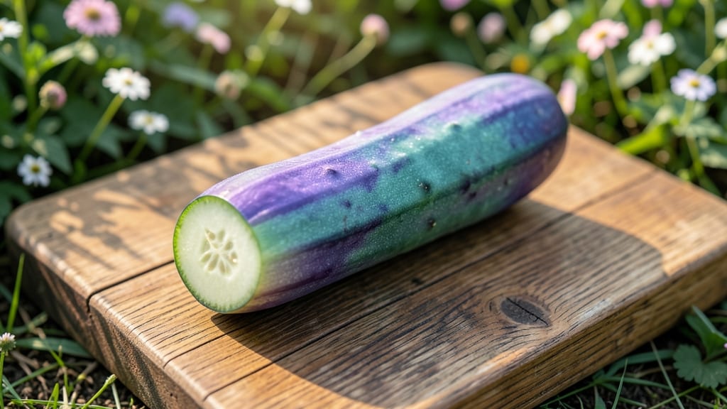 Blue Cucumber with Violet Hues