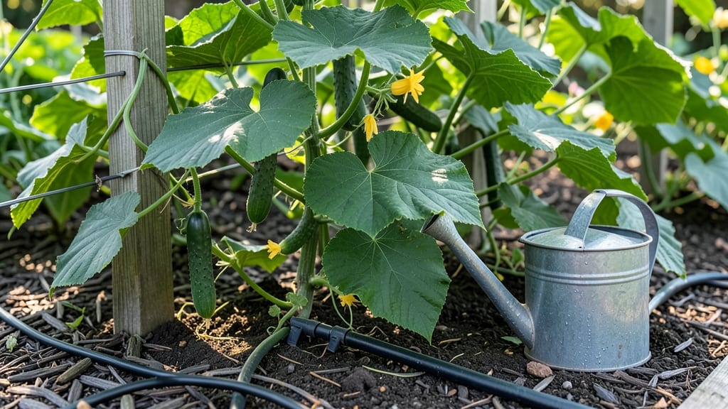 How Much Water Do Cucumbers Need to Grow: 1 to 2 Inches Weekly (Adjust for Heat)