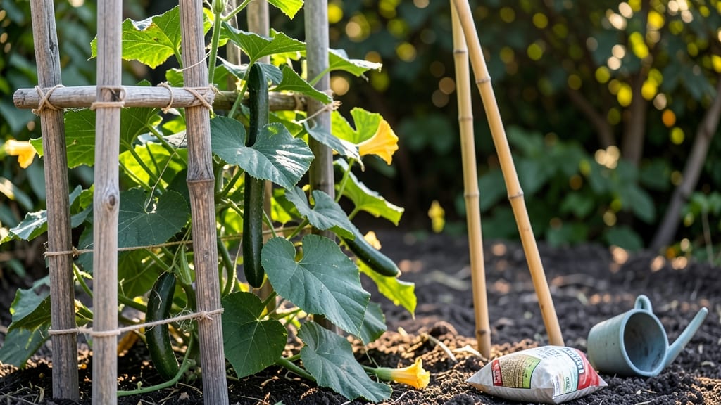 Do It Yourself Trellis for Cucumbers: Space-Saving Support for Bushy Vines