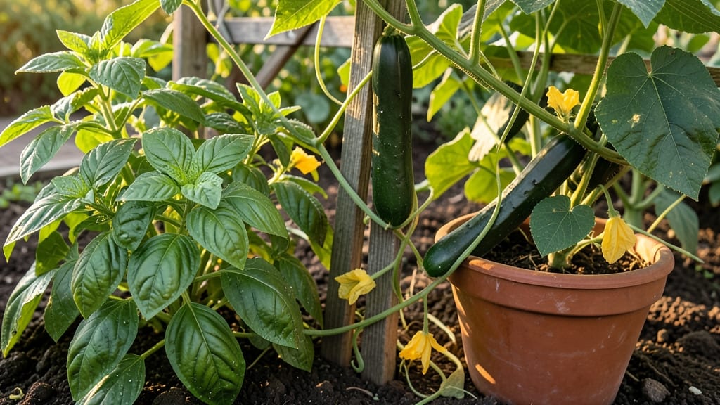 Basil for Cucumber Flavor and Pest Control
