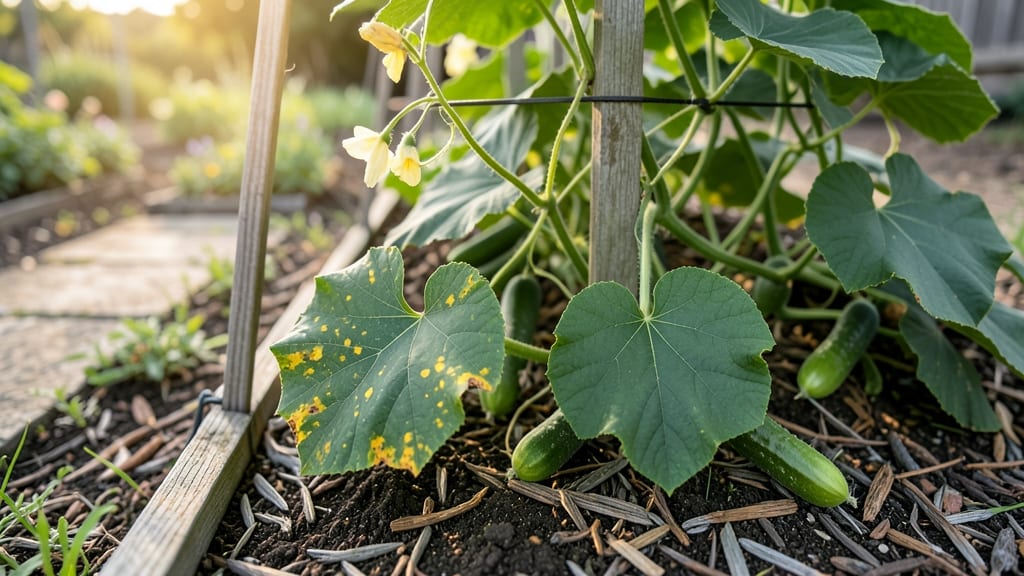 Yellow Spots on Leaves of Cucumber Plant: Nutrient Deficiency Fix With Epsom Salt Spray