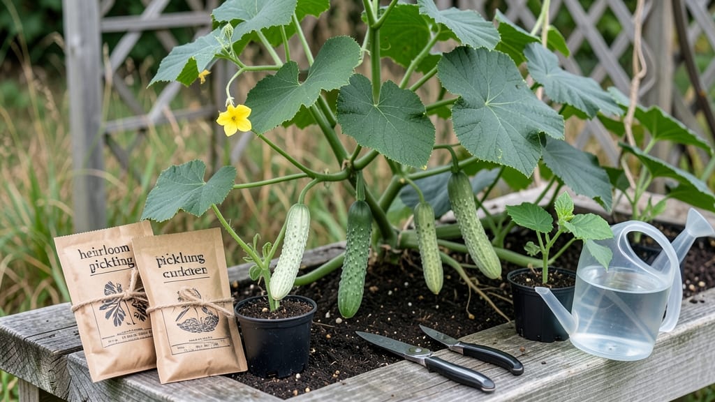 Heirloom Pickling Cucumber Seeds: Pole-Trellis Ready for 50-Day Harvests