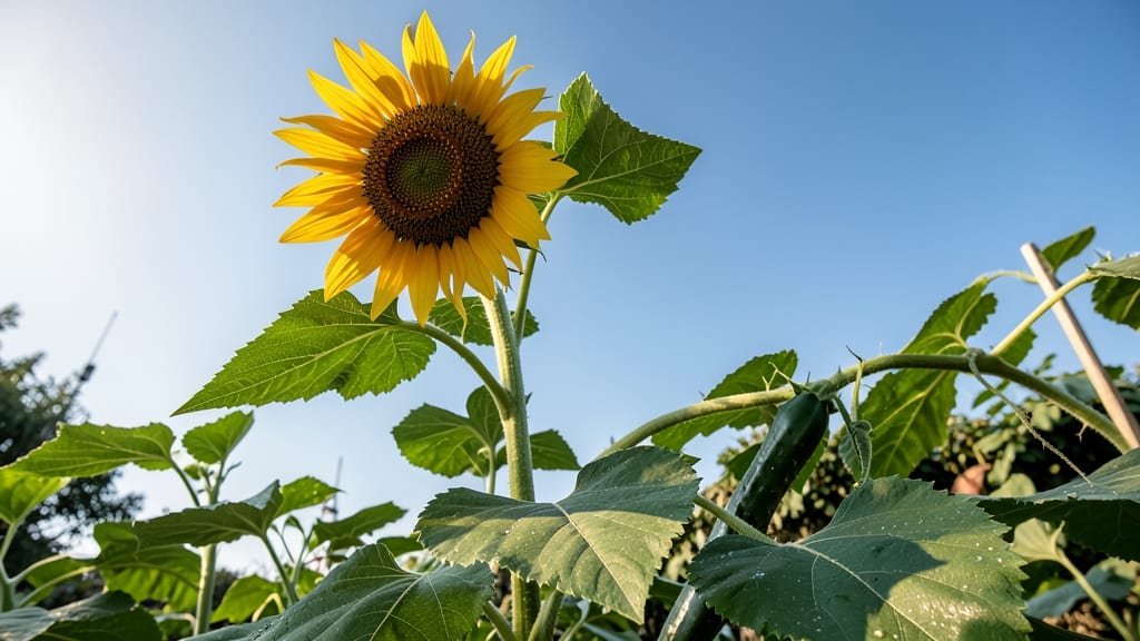 Sunflowers Provide Shade and Attract Predatory Wasps