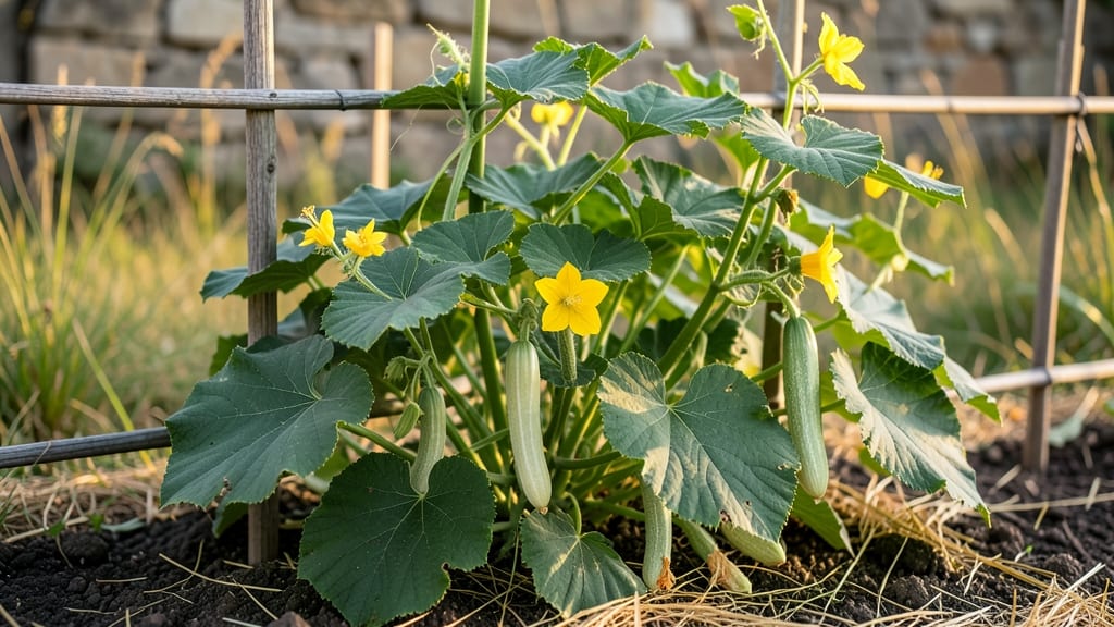 Cucumber Plant Growing Tips: Pole-Trained Bounty in 55 Days