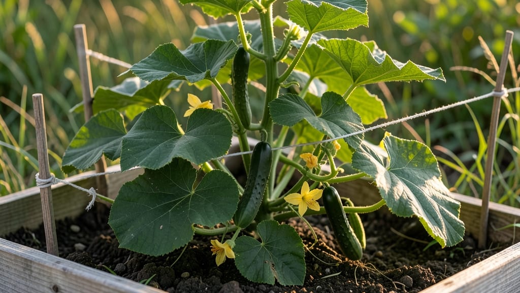 String Trellis For Cucumbers: Maximize Space With Bushier Vines